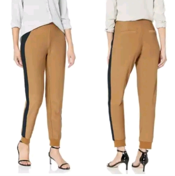 Lyssé Claudia Crepe Jogger Pull-on  Pants Side Stripe Black Womens Size Large - Picture 1 of 11